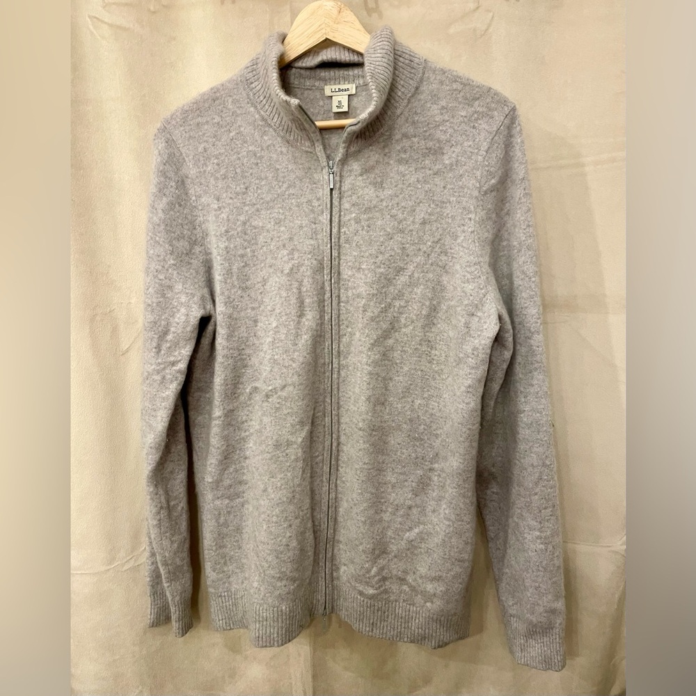 L.L. Bean | Women’s Gray Cashmere Zip Sweater | XL
